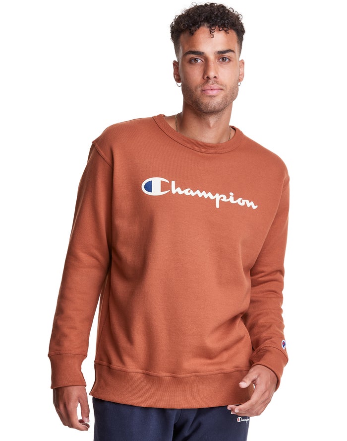 Hanorac Champion Powerblend Fleece Crew Script Logo Barbati Maro - Romania CXPSLMK-92